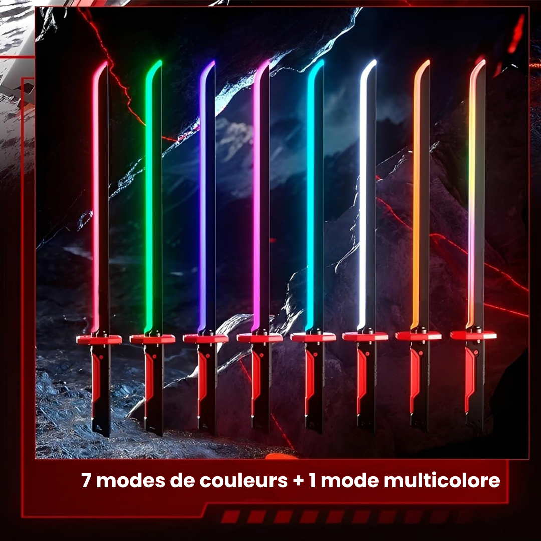 Katana LED Hikarion – Épée lumineuse avec étincelles et fumée
